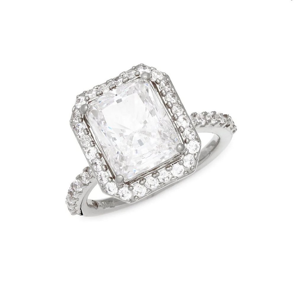 NWT Adriana Orsini  4 Carat Cubic zirconia Crystal Ring 7 - Picture 2 of 10